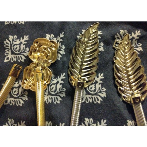 Womens Fashion Belts Fancy Ladies Adjustable Stretch Design Silver Gold Set of 4 - Picture 5 of 10